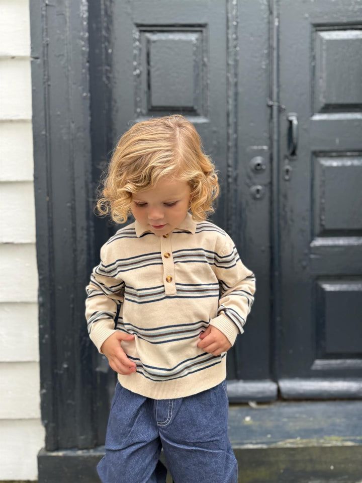 BENNY LS POLO  Sandshell Stripe