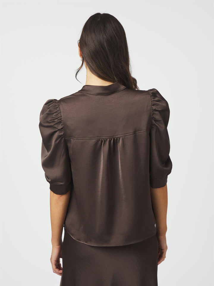 Roella Heavy Sateen Blouse  Dark Brown