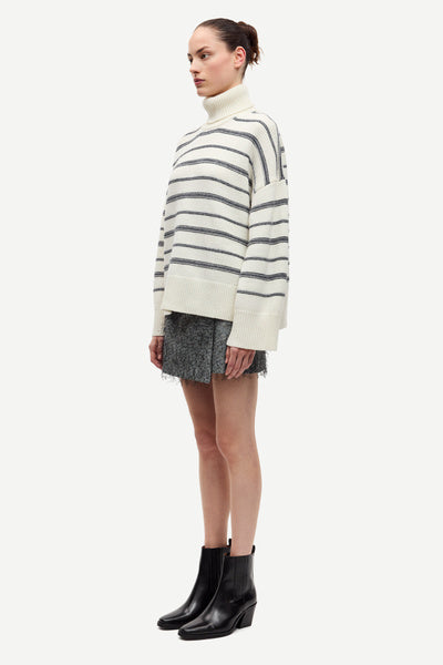 Sakeiku Stripe Turtleneck 11250  Clear Cream St.