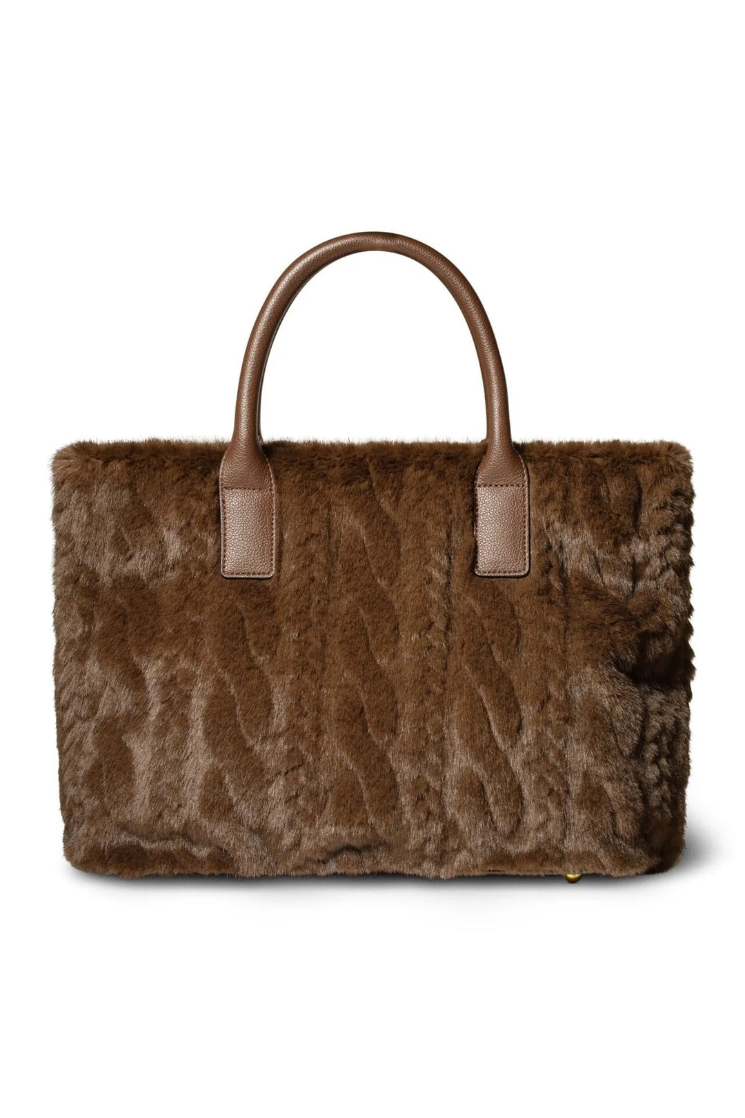 Aspen Plush Tote  Dk Brown