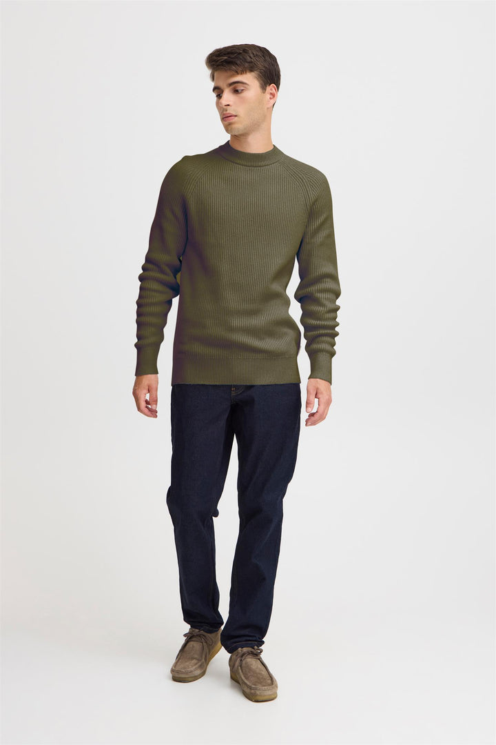 KRISTIAN raglan rib crew neck knit  Deep Depths