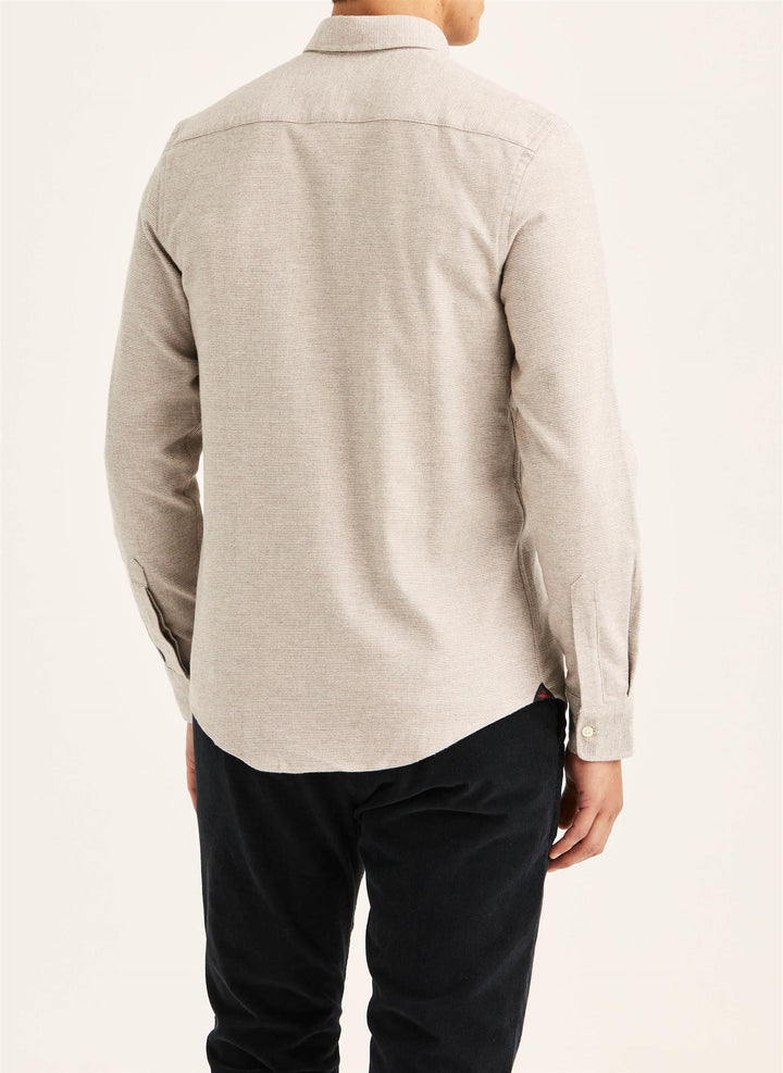 Flannel Check Shirt-Slim Fit Khaki