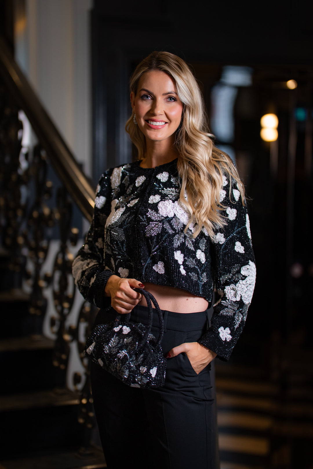 Beaded Cropped Jacket  Glamour