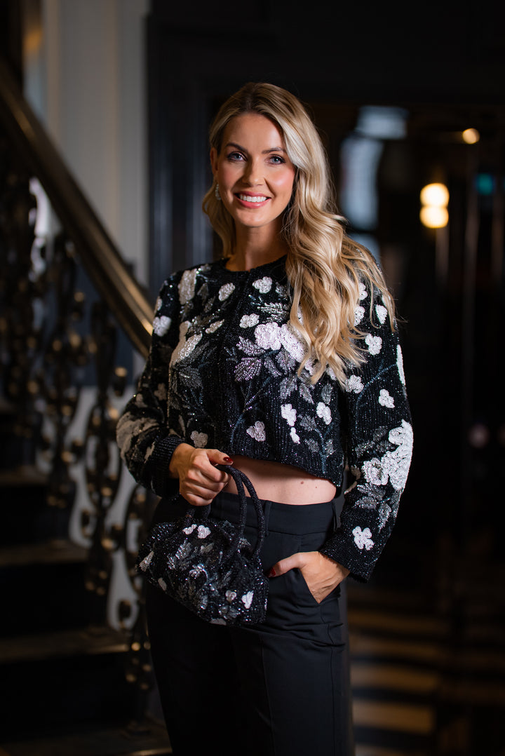 Beaded Cropped Jacket  Glamour