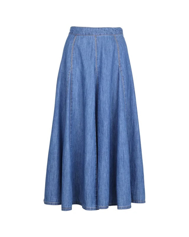 DENIM MIDI SKIRT  Dark Blue