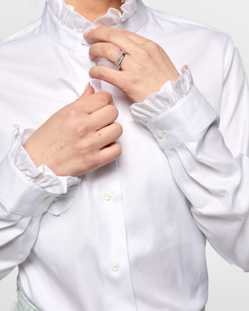 Juliette Herringbone  White