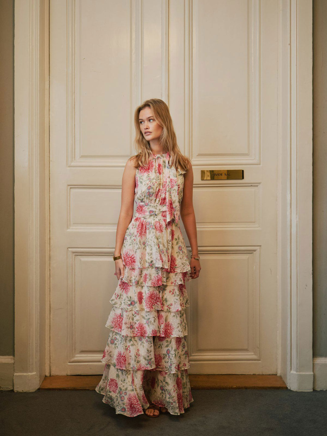 Marli Big Flower Dress  Creme