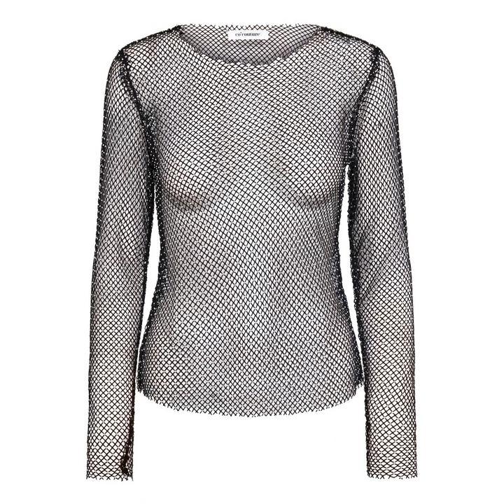 KrystalCC Net Blouse  Blacksilver