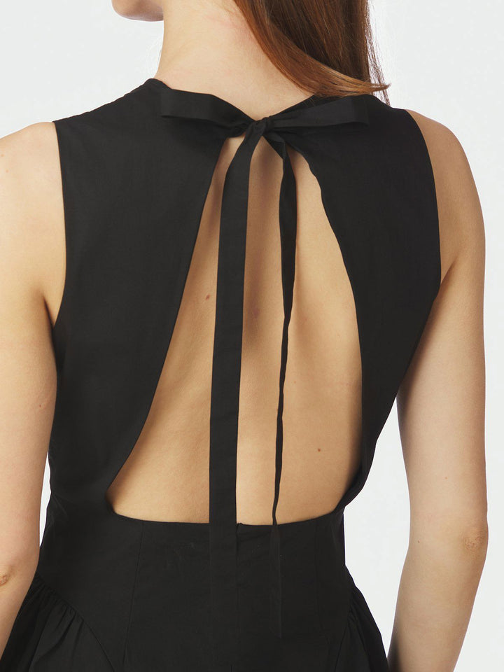 Zora Poplin Dress  Black