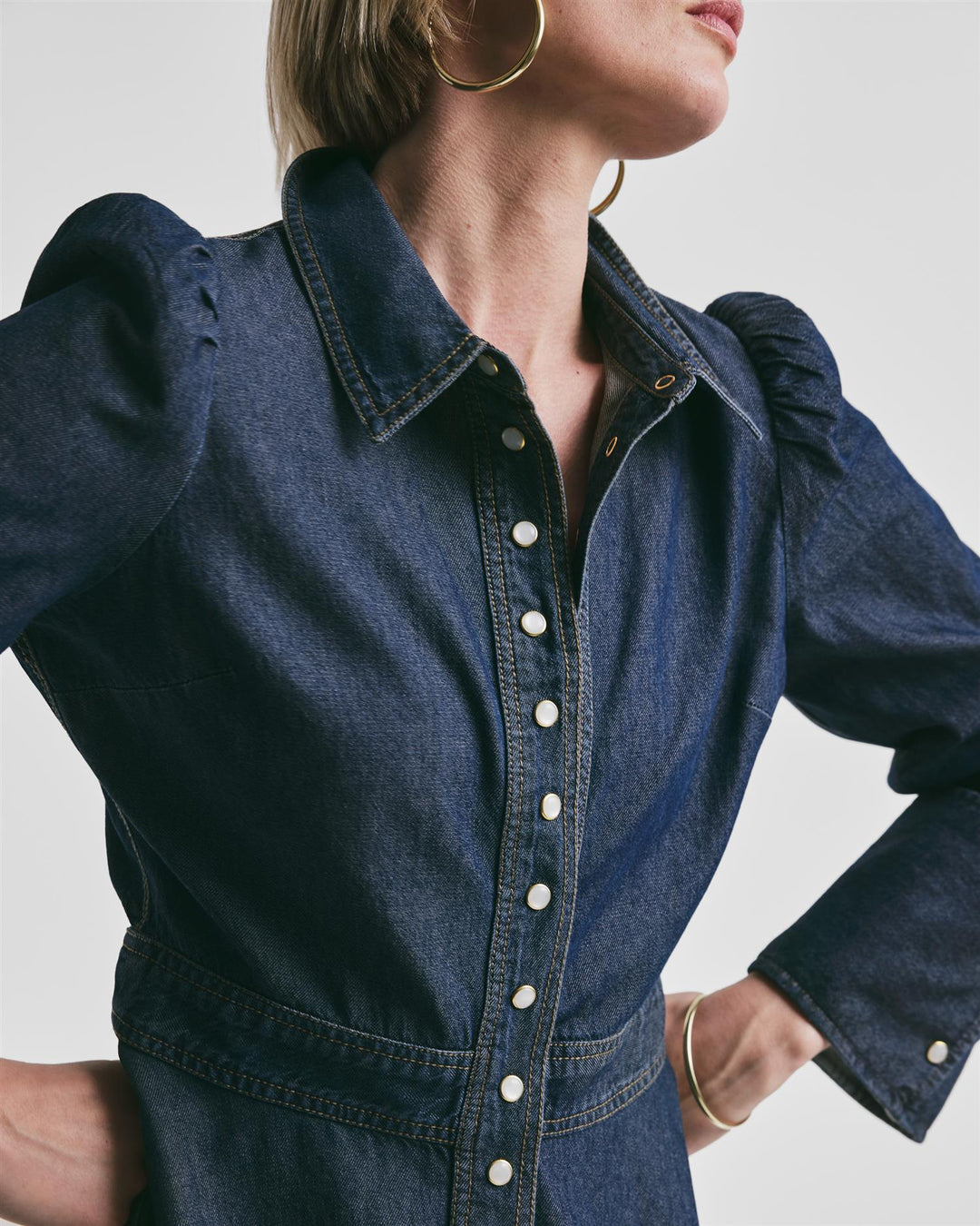 Denim Mini Dress  Dark Blue