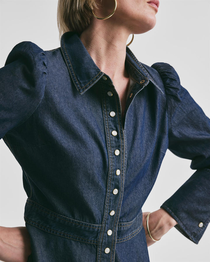 Denim Mini Dress  Dark Blue