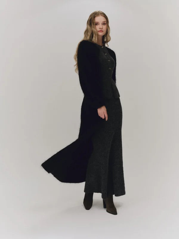 Marika alpaca skirt  Charcoal