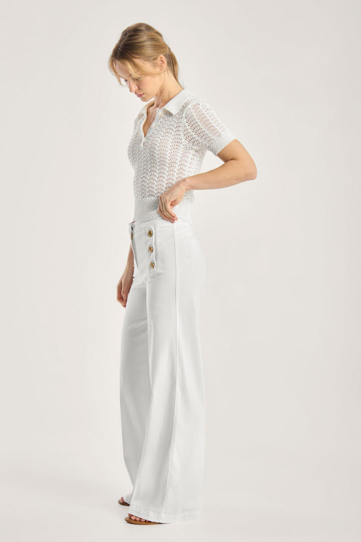 Brigdet Coloured Soft Denim  White