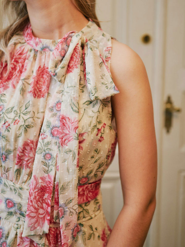 Marli Big Flower Dress  Creme