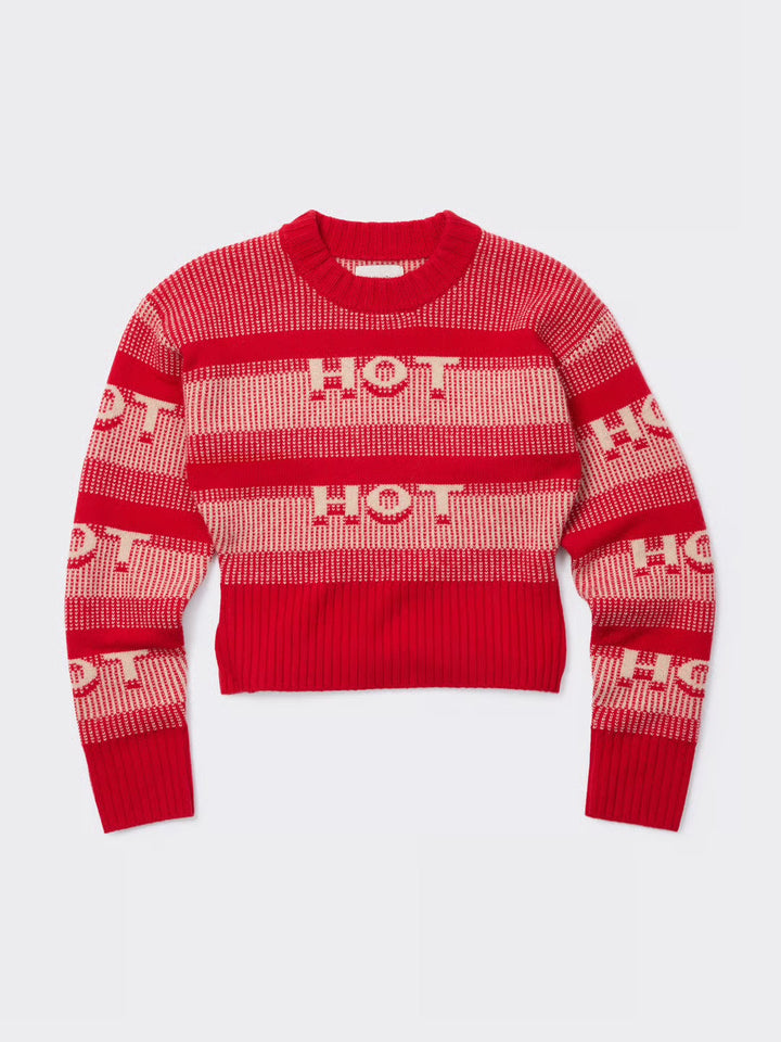 Hot Cropped Crew  Red