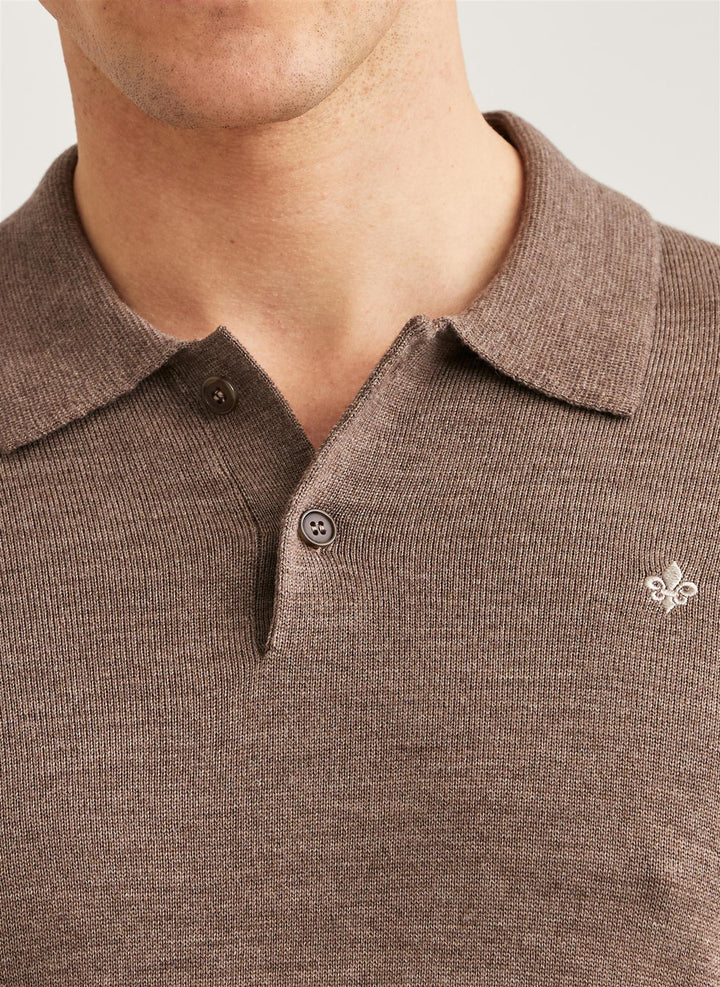 Merino Polo Knit  Brown