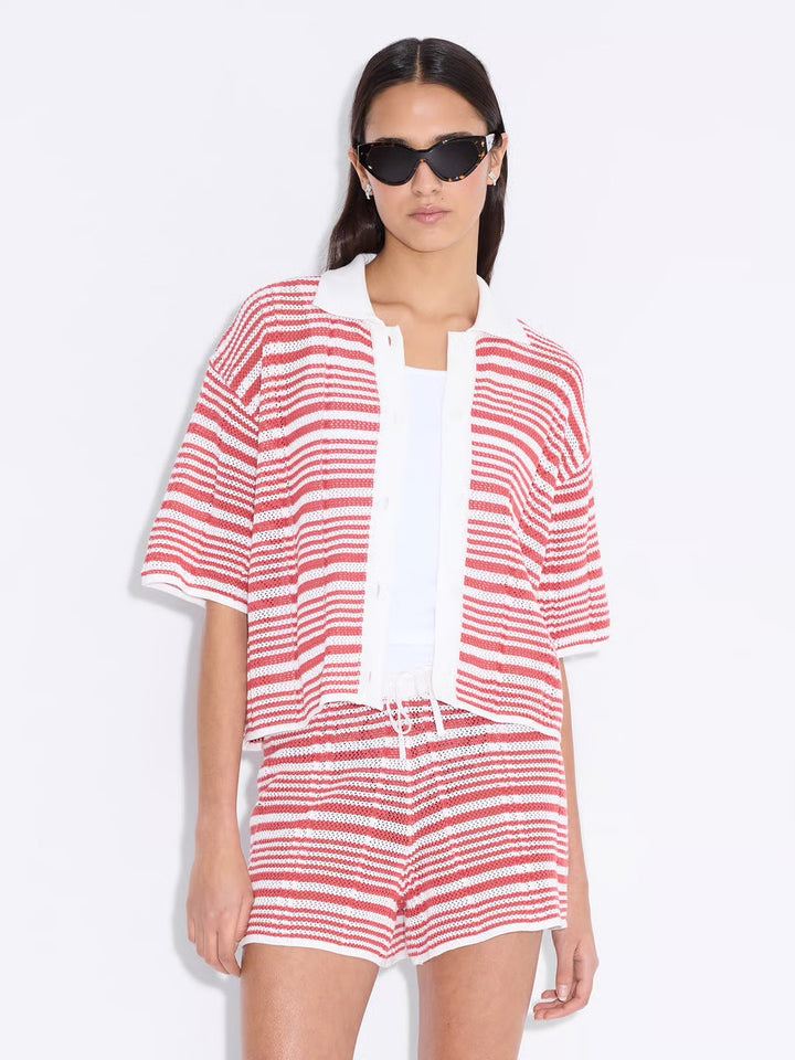 Kelp Striped Shirt  Red Stripe