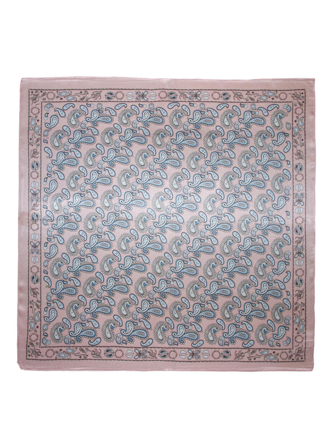 Silkeskjerf med paisley 70*70  Rosa