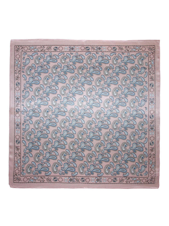 Silkeskjerf med paisley 70*70  Rosa