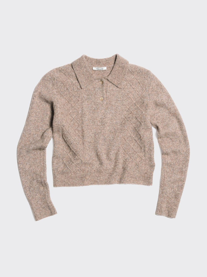 Argyle Polo  Taupe