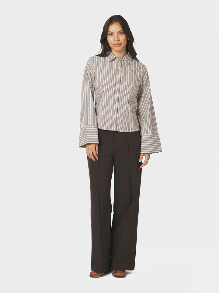 Rosa Double Mix Stripe Shirt Dusty Brown