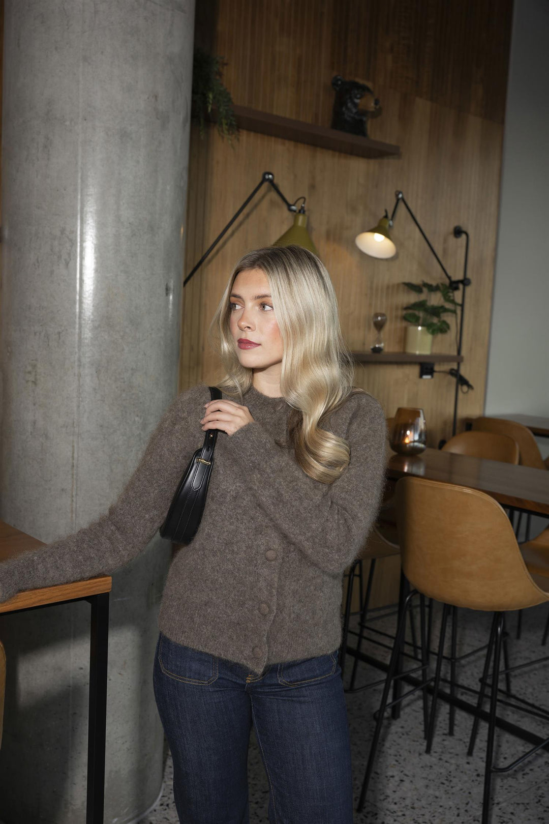Ulla Mohair Cardigan Taupe  Taupe