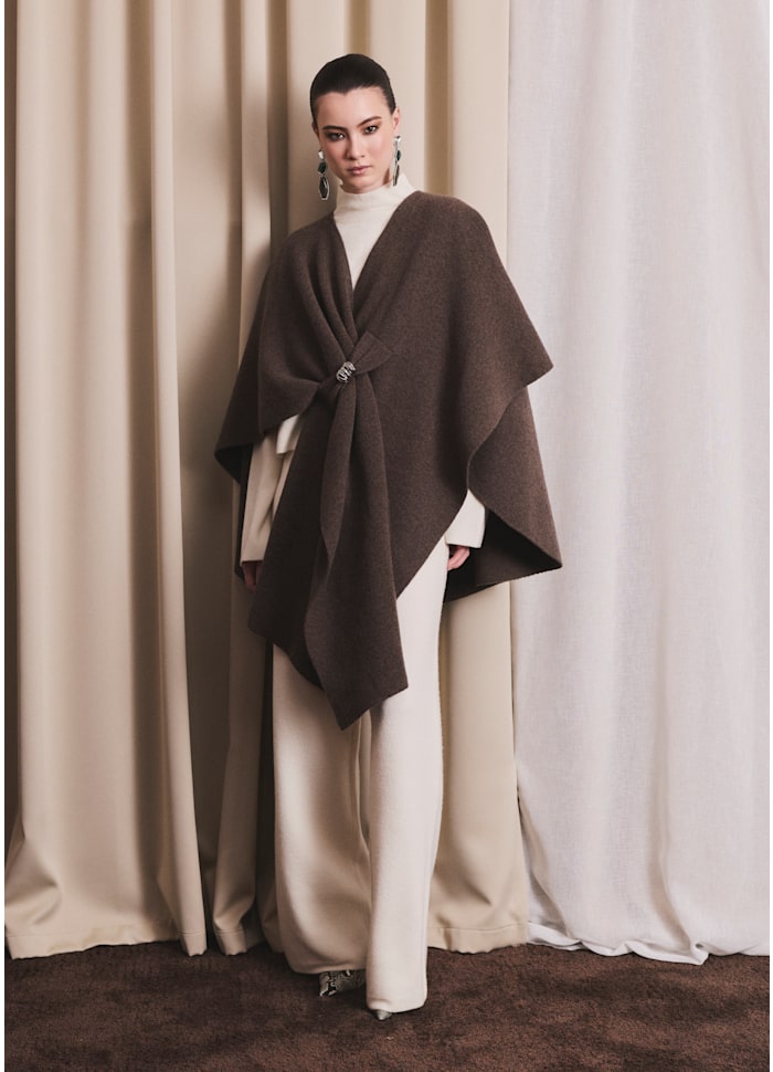 Vail Merino Shawl Brown Melange