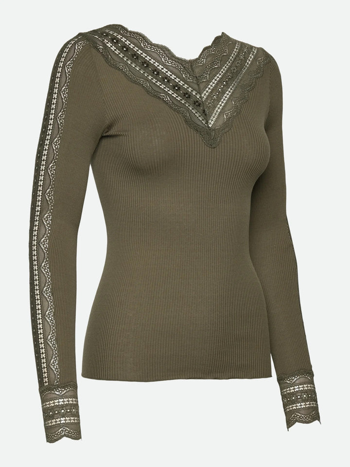 RWBenita Silk LS Lace T-neck T-shirt  Kalamata