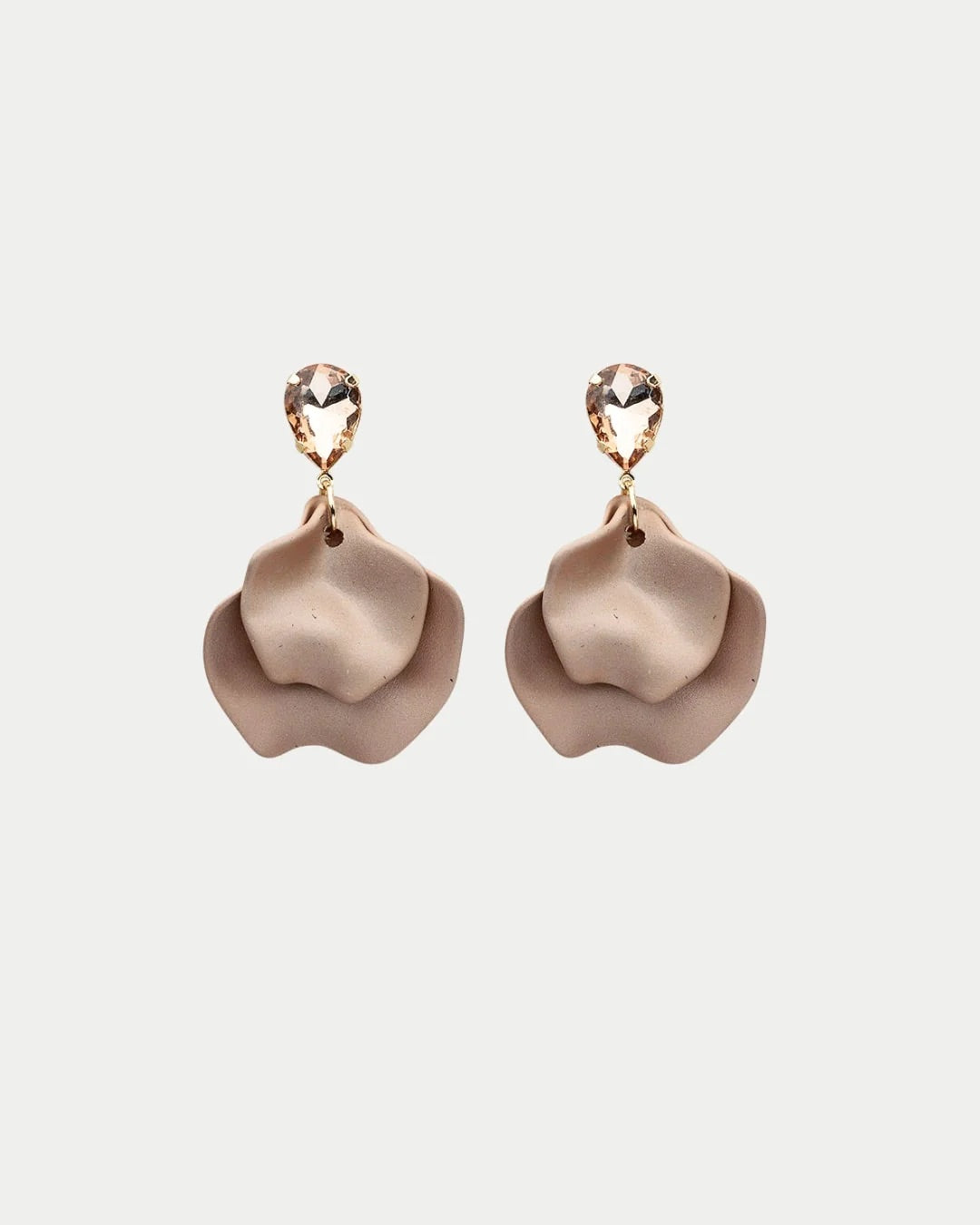 Leaf Earrings CZ  Nougat