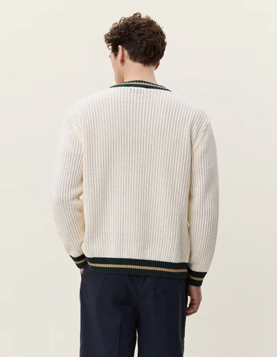 lace knitted cardigan  Eggnog White