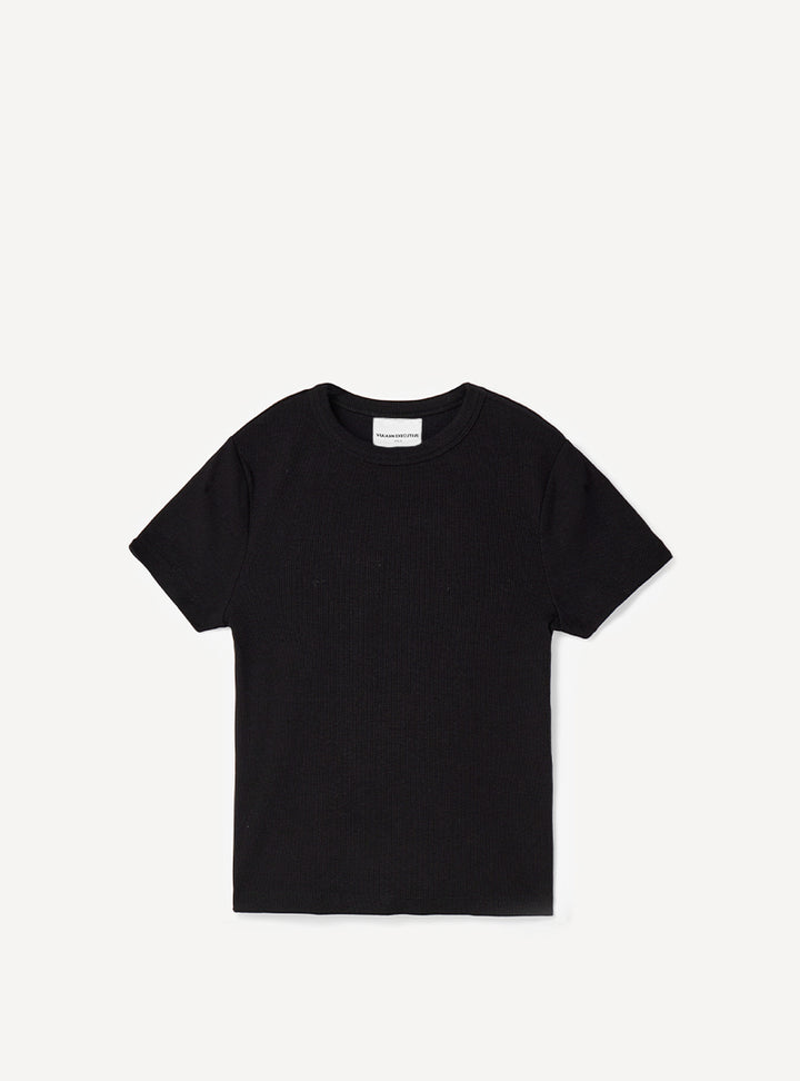 FITTED RIB TEE  Black