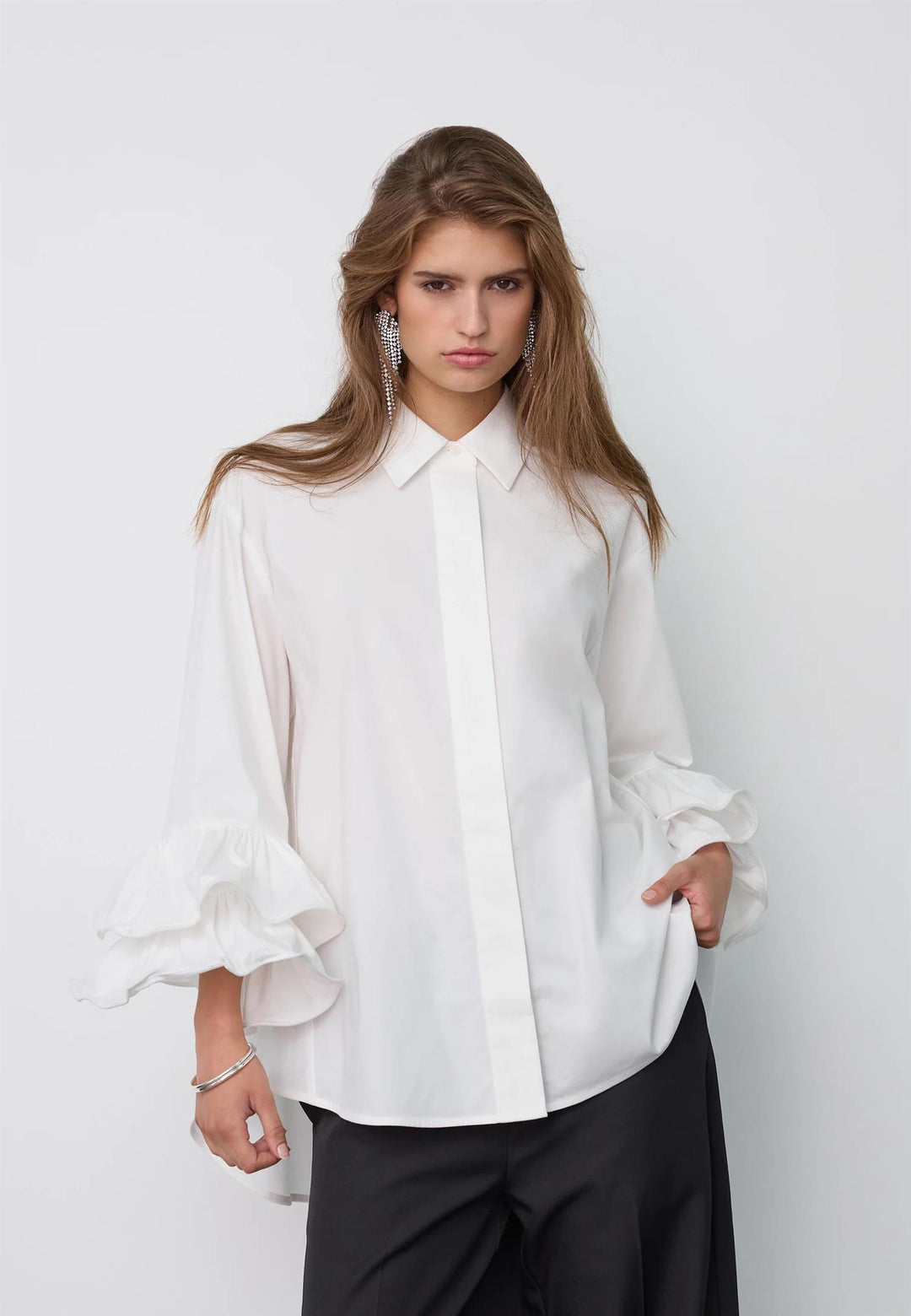 HalenCC Flare Shirt White