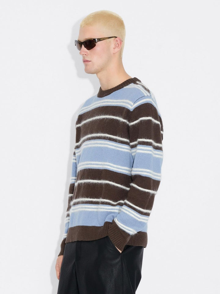 Wool Stripe Crew  Blue Stripe