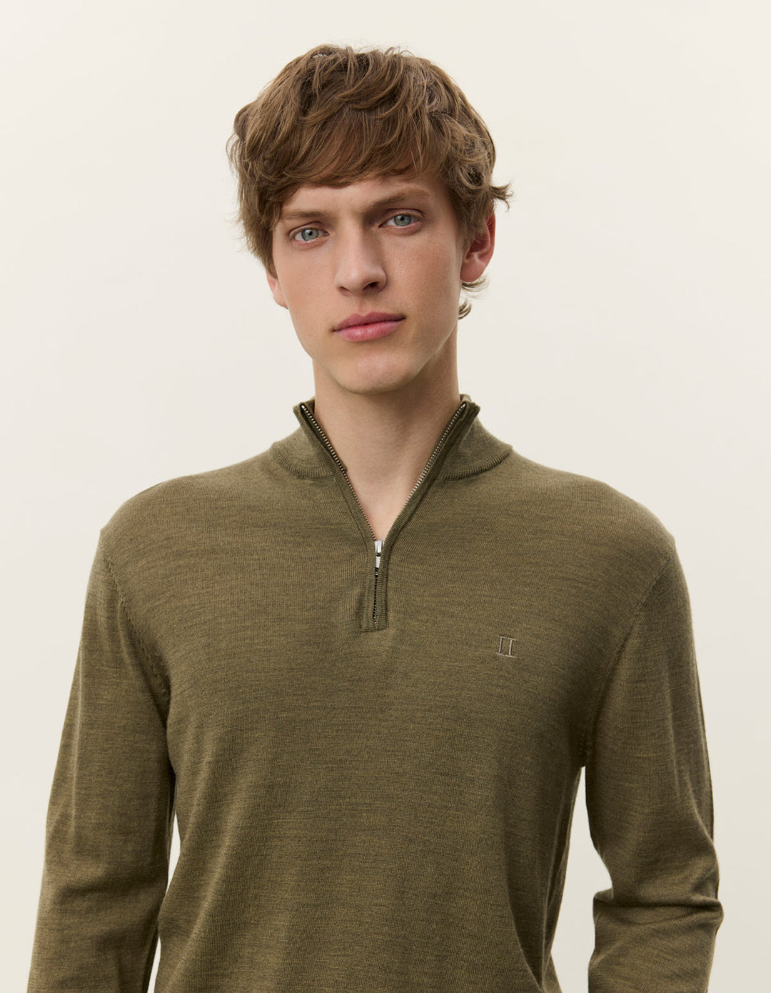 Grayson Half-Zip Merino knit  Olive Green
