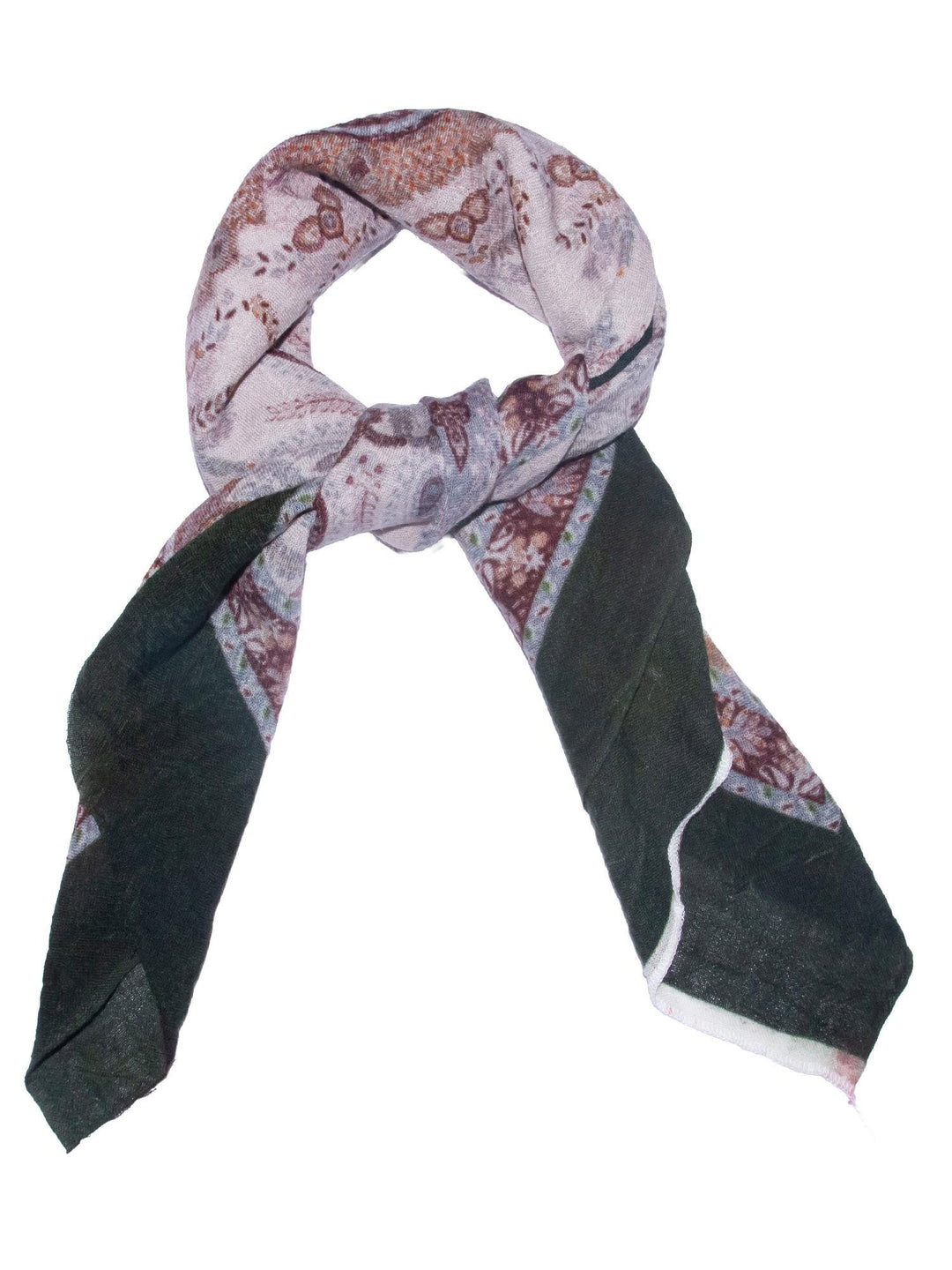 Skjerf Ull Paisley 85x85cm Grønn Grønn