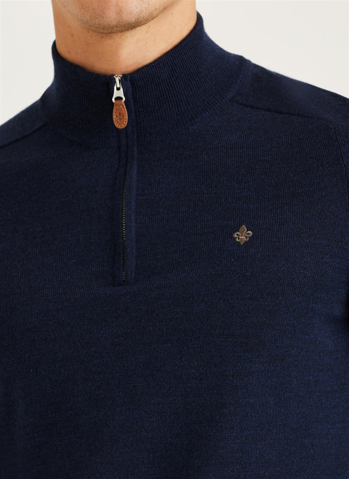 Merino John Zip  Blue