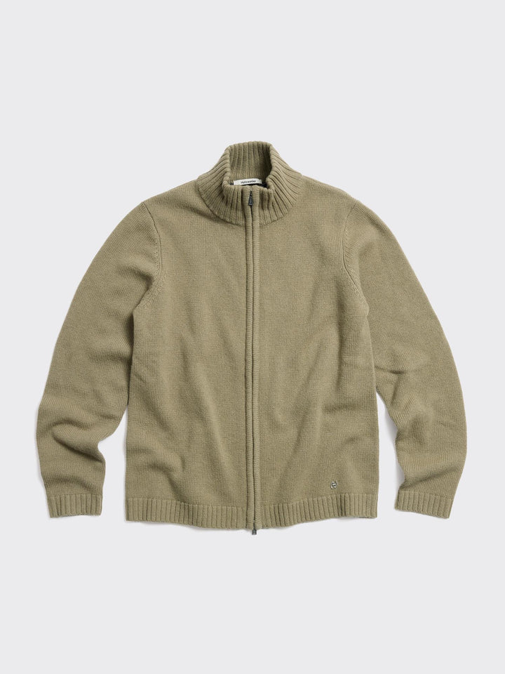 M. Wool Zip Cardigan  Green