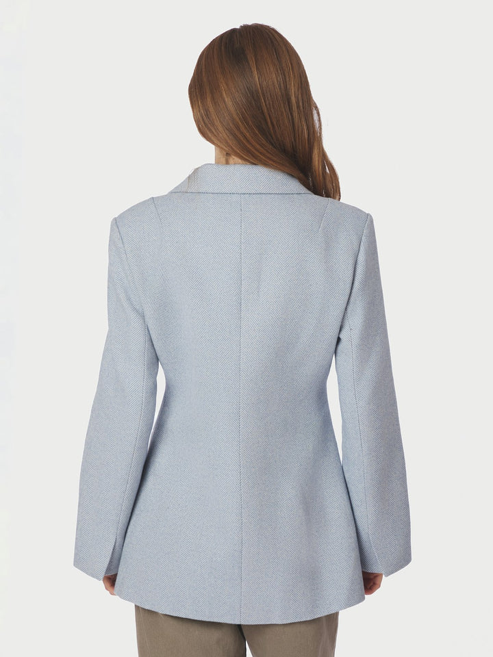 Bowie Herringbone S Blazer  Light Blue