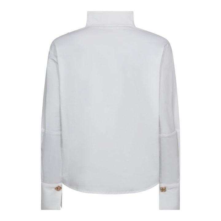 SannaCC Asym Button Blouse  White