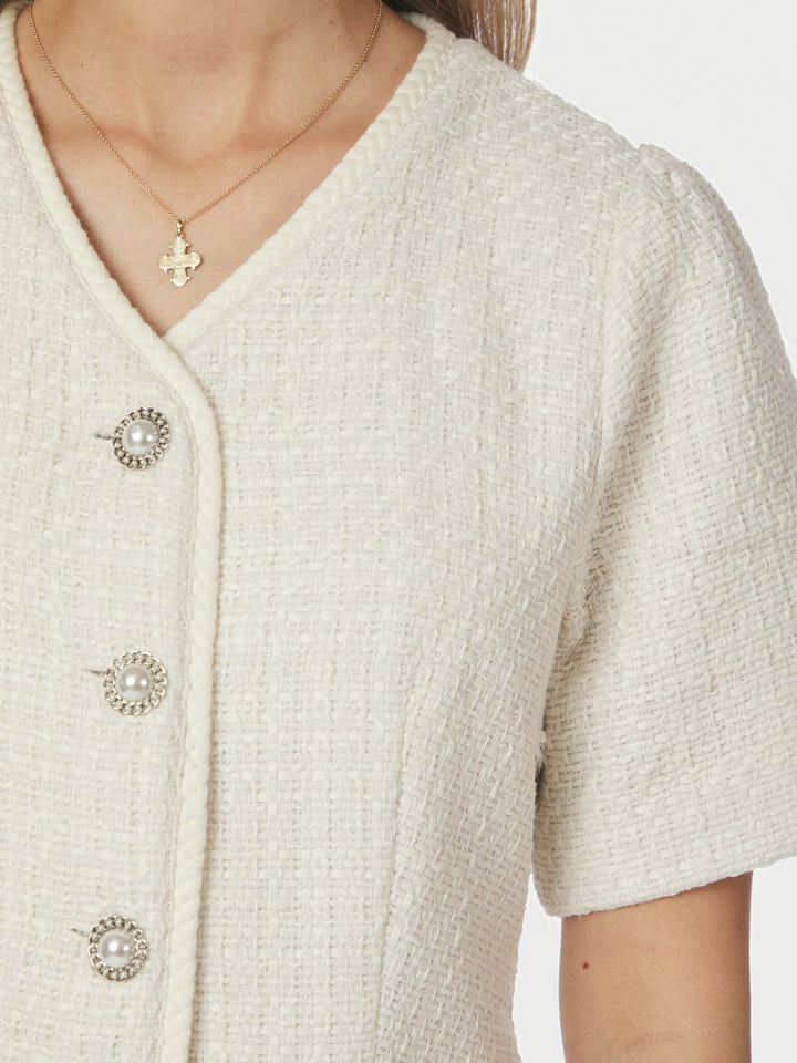 Faina Boucle Blouse  Off White
