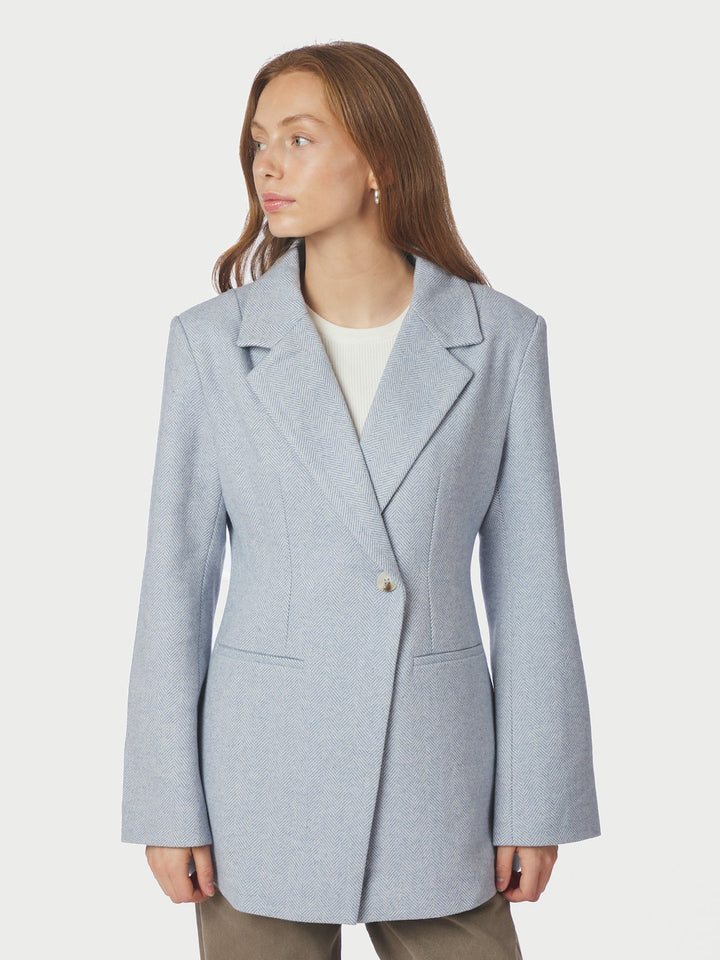 Bowie Herringbone S Blazer  Light Blue