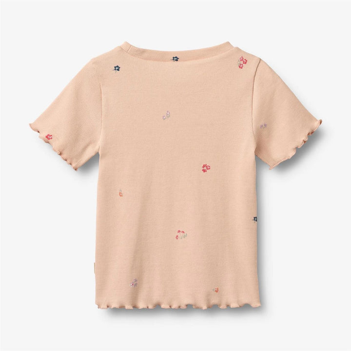 Rib T-shirt S/S Alicia  Rose Flowers
