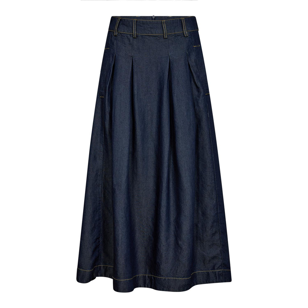 AnyaCC Denim Pleat Skirt  Dark Denim