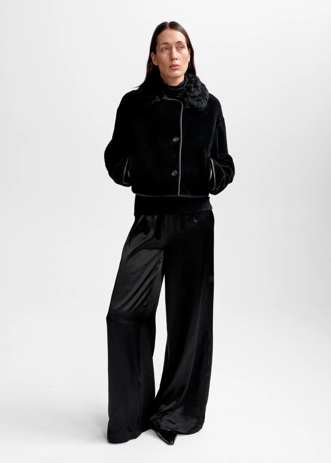 Elda lamb fur jacket  Black