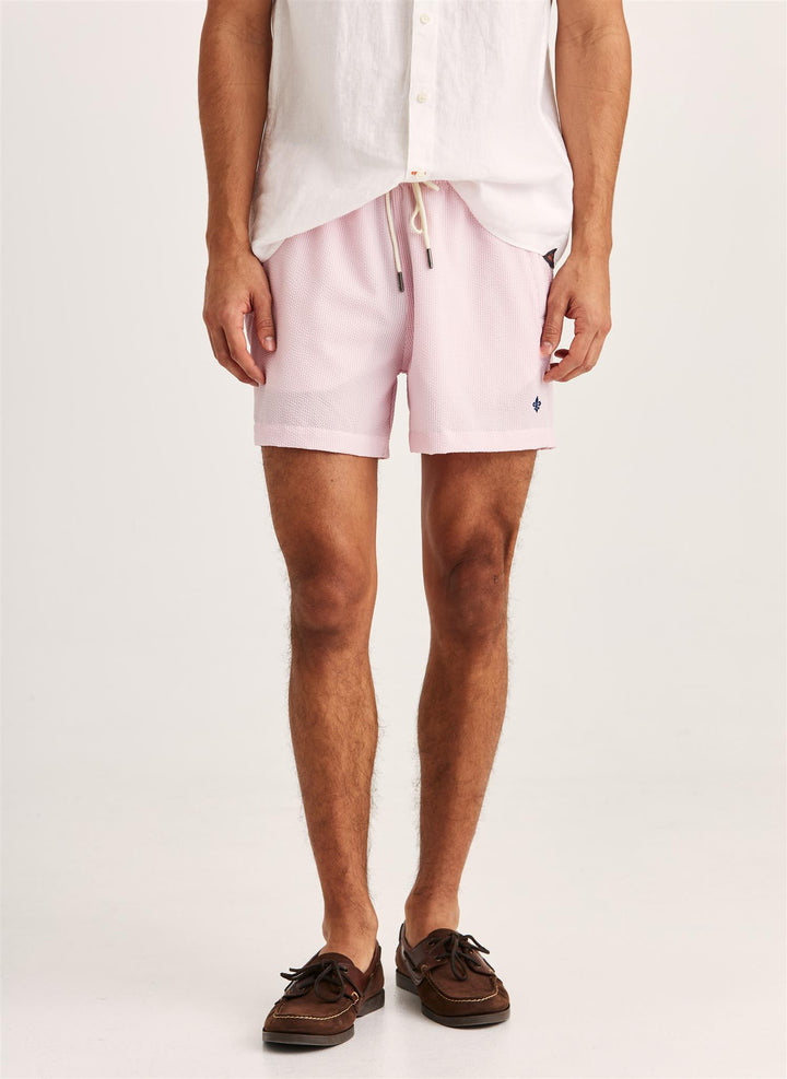 Morris Seersucker Bathing Trunks  Pink