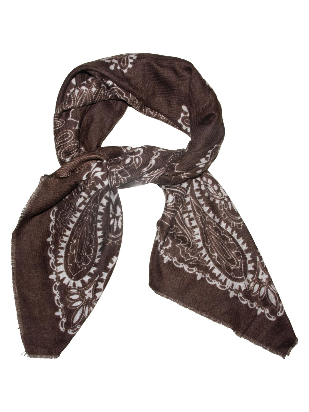 Dame skjerf paisley 110x110  Brun