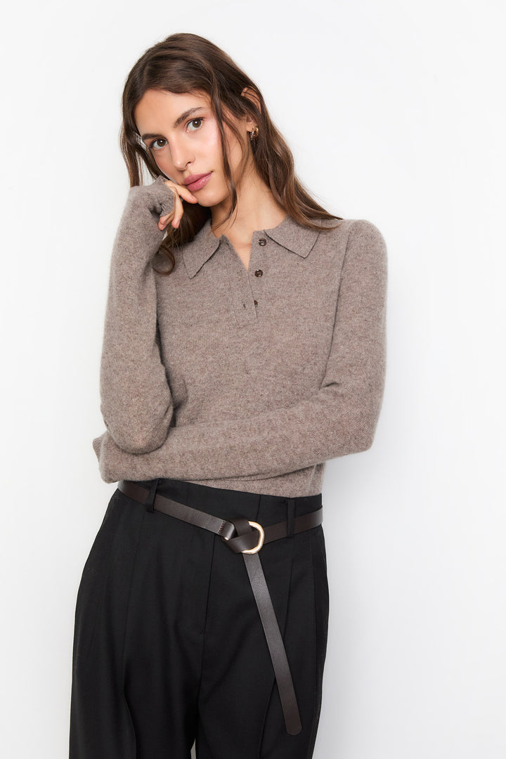 Jolanda Knit  Dark Taupe Melange