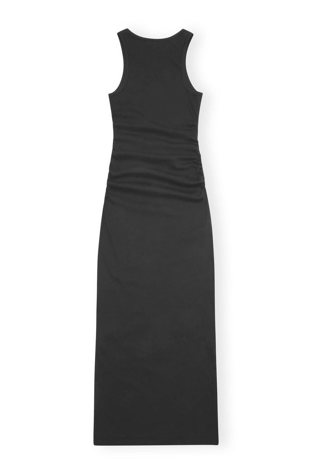 Soft Cotton Rib Tank Top Long Dress  Black