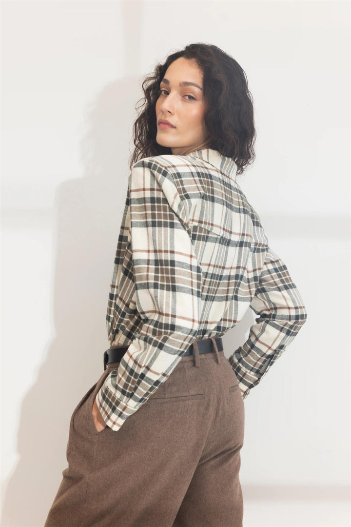 Joan Flannel Shirt  Green Check