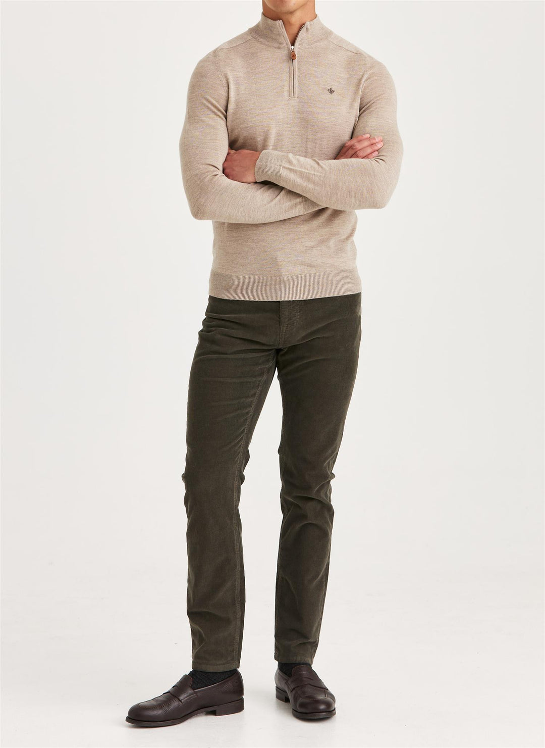 Merino John Zip  Khaki